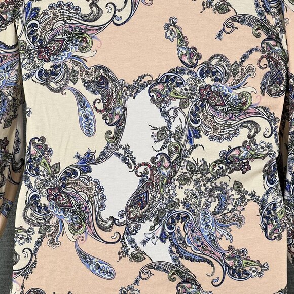 Hale Bob Los Angeles Womens S Paisley Blouson Sleeve  Amata Top Tie Neck Blouse - Picture 8 of 15